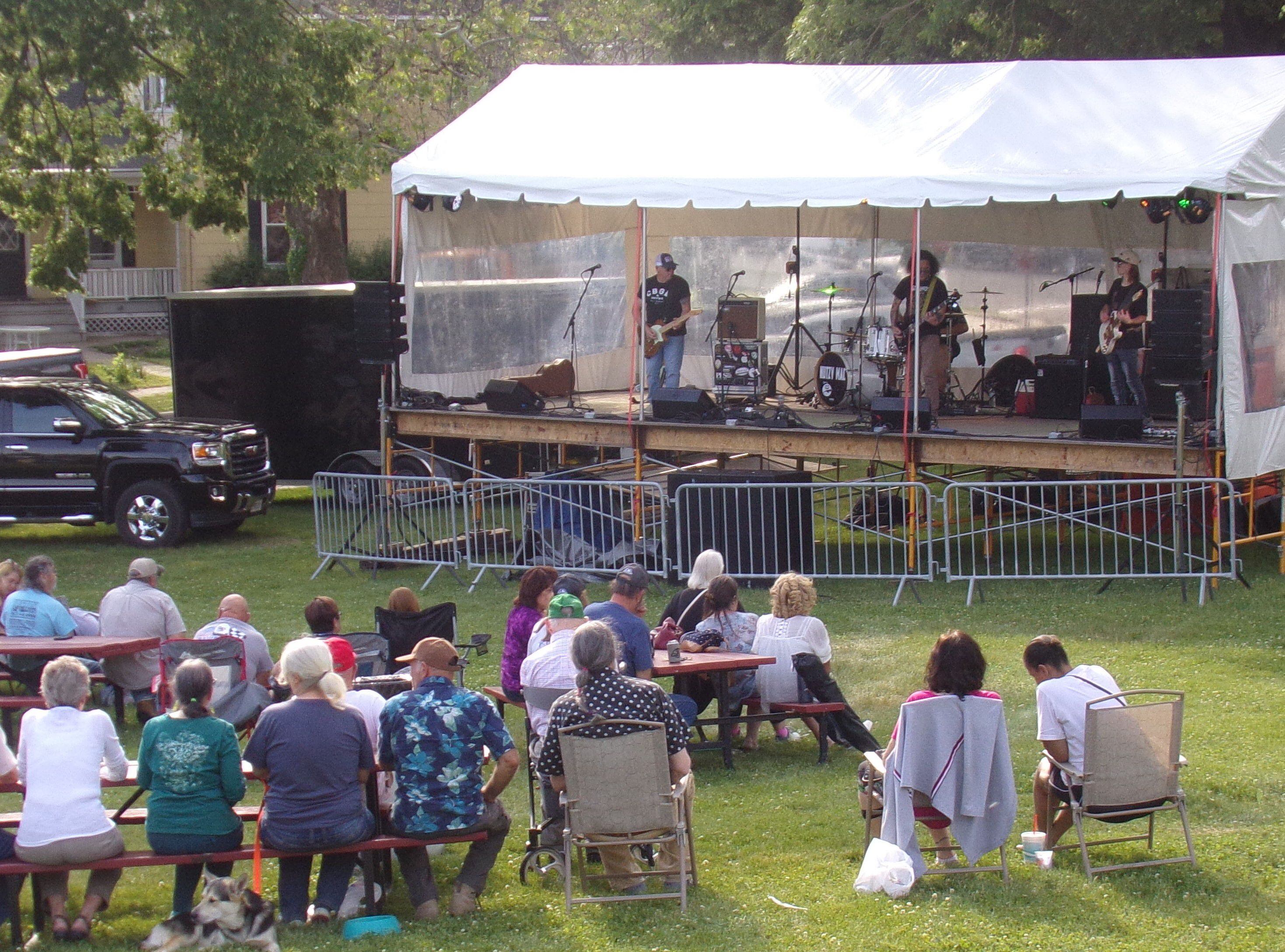 Nutzy Mac performs Sunday, May 28, 2023, during the Music and Art Festival at Pulaski Park in La Salle. They were one of three bands to perform Sunday. Three bands also took the stage Saturday.