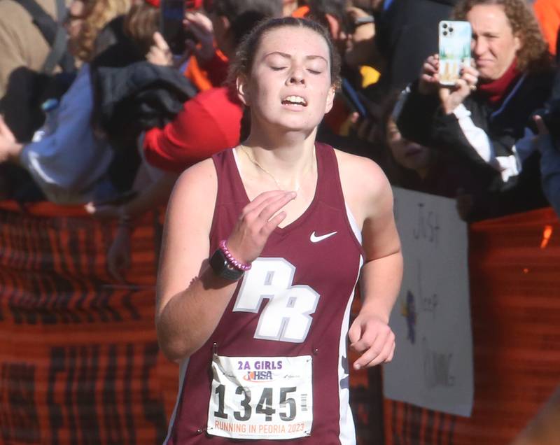 Prairie Ridge's Olivia McPherson competes in the Class 2A State Cross Country race on Saturday, Nov. 4, 2023 at Detweiller Park in Peoria.