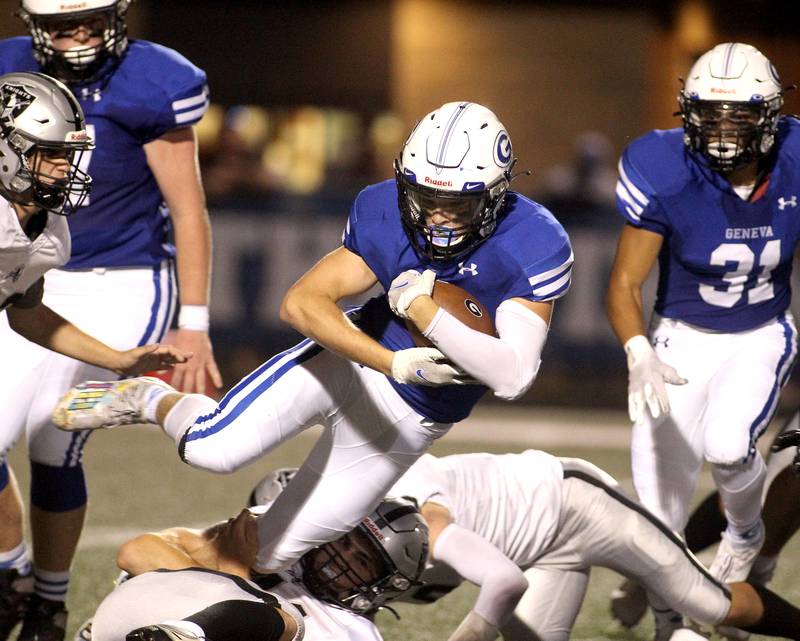 Geneva's Carter Powelson carries the ball during a home game against Kaneland on Friday, Sept. 3, 2021.