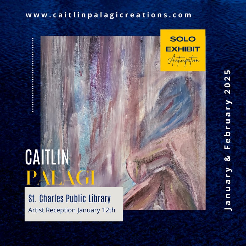 Caitlin Palagi’s “Anticipation” is a self-curated exhibition of original paintings made over the course of 2024, which will be displayed in January and February, 2025, in the St. Charles Public Library at 1 S. Sixth Ave.