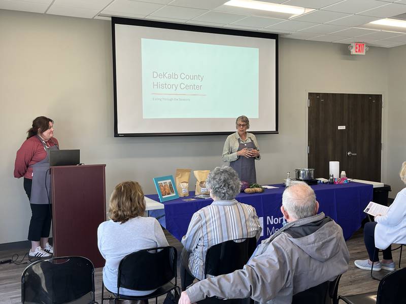 Jo Cessna and Rachael Koroscki, culinary instructors from Northwestern Medicine’s Leishman Center for Culinary Health, will lead a demonstration “Cooking Seasonally” at noon on May 15, 2025.