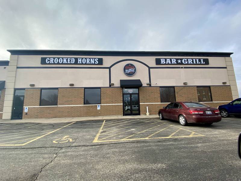 Shaw Local July 2023 file photo – Crooked Horns Bar & Grill, 1470 S. Peace Road, Sycamore, opened its doors for patrons in the new year Monday, Jan. 1, 2024. The building, shown here Tuesday, Jan. 2, 2024, most recently housed Los Panchos Mexican Restaurant, which closed for good in late 2023.