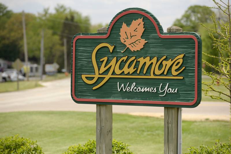 Welcome to Sycamore, Illinois sign on Thursday, May 13, 2021.