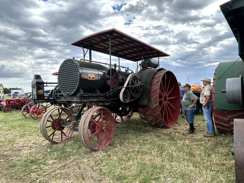Chuck and Diane Bos' giant Aultman and Taylor kerosene powered antique tractor was one of the vintage pieces of equipment at the Bos Bros. Historical Farm's Old Fashioned Fall Harvest south of Erie on Springhill Road Saturday, Sept. 21, 2024. Displays of antique ag equipment and hands-on demonstrations of past agricultural chores were highlighted at the event.