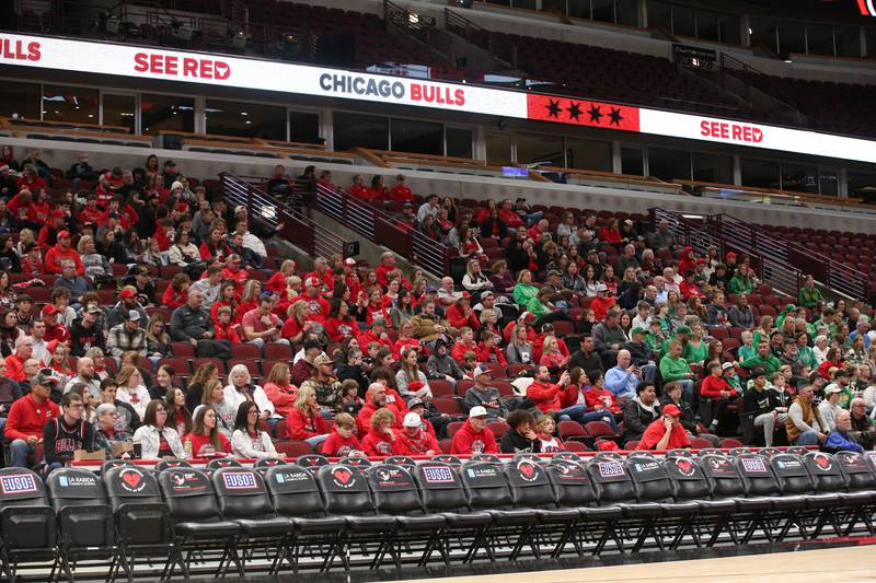 Seneca and Streator fans cheer on their teams as they play  a game on Tuesday, Dec. 21, 2023 at the United Center in Chicago.