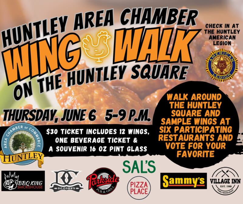 Huntley-area wing enthusiasts will have an opportunity Thursday, June 6, to taste-test wings from half a dozen downtown restaurants and vote on their favorites.