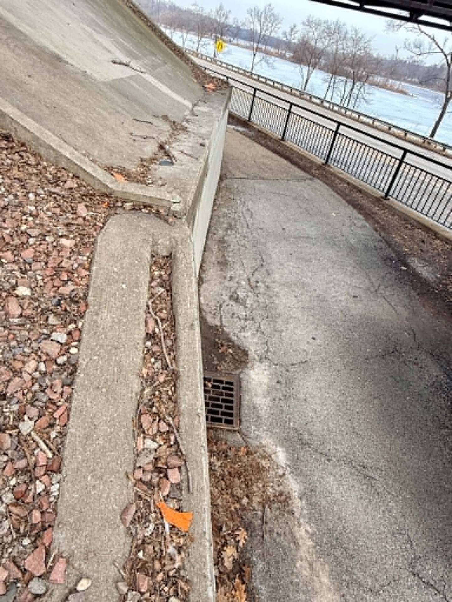 Local ecologist Steve Leffler said he witnessed orange lead-based paint flakes falling off the old railroad bridge and into the culvert that drains into the Fox River in St. Charles.