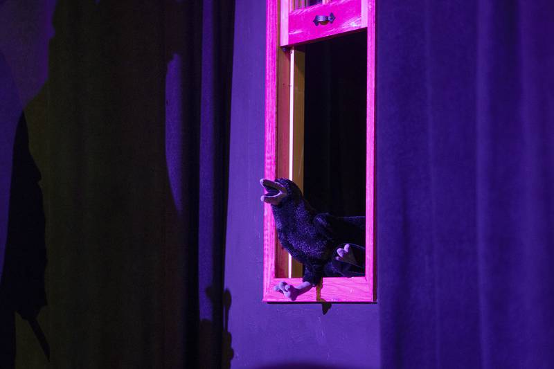 The Raven makes its first appearance during PAG’s play rehearsal Tuesday, Oct. 7, 2025.