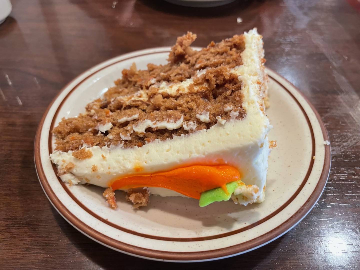 Four Star Family Restaurant has a dessert case facing the front door, making it hard to pass up sweet treats such as carrot cake.