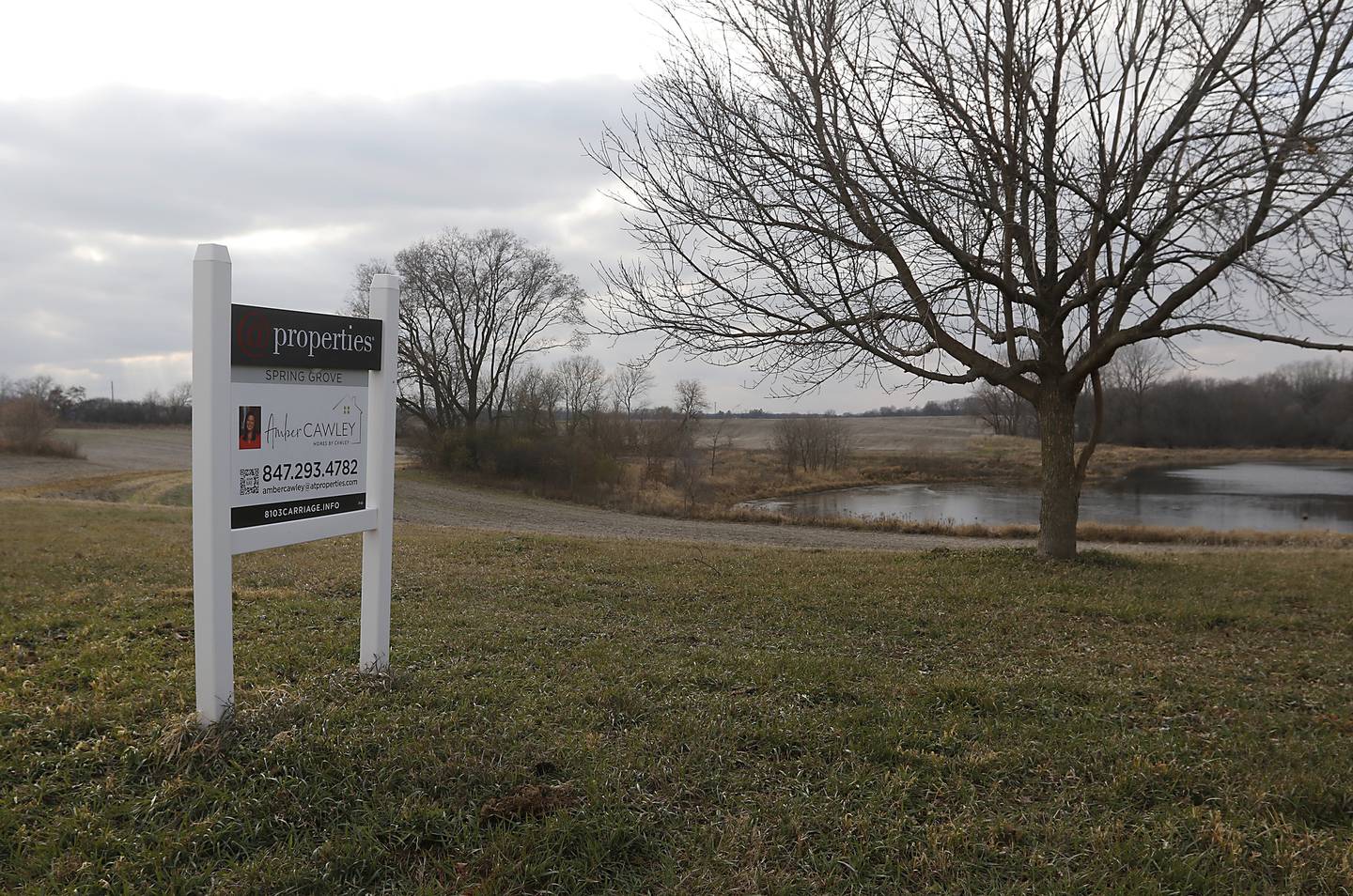 Property for sale near a farm field on Monday, Nov. 28, 2022, in Spring Grove. The farm was purchased by Super Aggregates to develop into a gravel pit, an idea opposed by nearby residents.