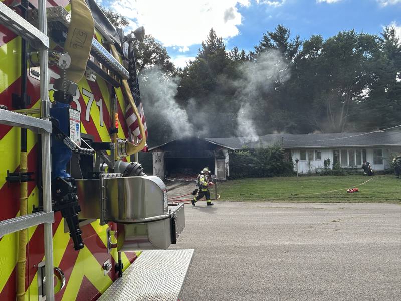 Firefighters from five departments responded to a fire at 540 E. Elizabeth Road, southeast of Oregon, on Wednesday, Aug. 20, 2025.