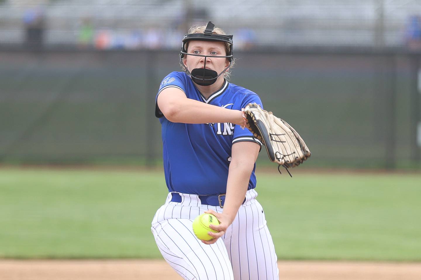 Lincoln-Way East’s Brett Gentry delivers a pitch against T.F. South in the Class 4A Lincoln-Way East Regional semifinal on Tuesday, May 19, 2026 in Frankfort.