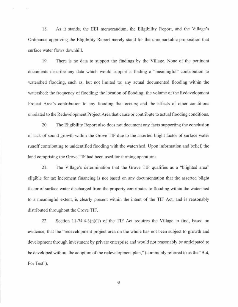 Kaneland School District 302 sued the village of Sugar Grove on June 13, 2025, to stop The Grove tax increment financing development project. The filing alleges the development does not meet the qualifications needed to use TIF money, records show. (Page 6 of 10)