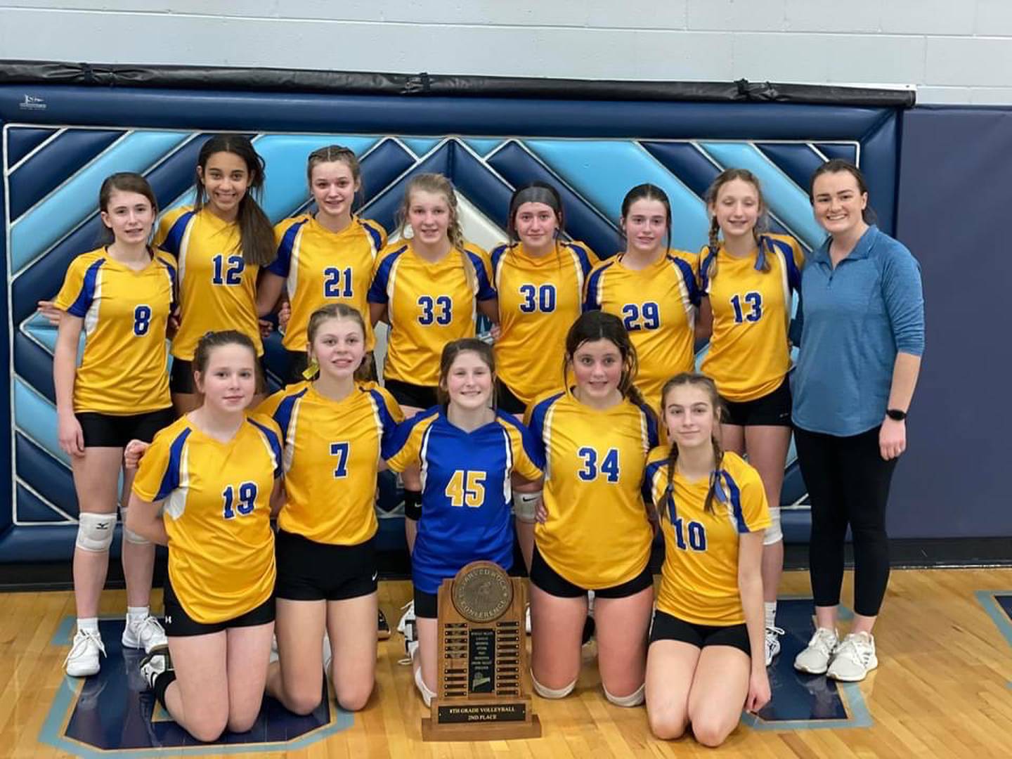 The Princeton Logan eighth-grade volleyball team finished second in the Starved Rock Conference volleyball tournament at Bureau Valley Saturday. The Lions beat LaSalle and Bureau Valley and fell 2-1 to Peru in the finals. Team members are: (front row, from left_
Kaylee Plymire, Caroline Keutzer, Camryn Driscoll, Sylvie Rutledge and Kathy Maciczak; and (back row) 
Audrey Thompson, Charlotte Worrels, Keighley Davis, Reese Reviglio, Izzy Gibson, Makayla Hecht, Chloe Ostrowski and coach Hallie Monroe.