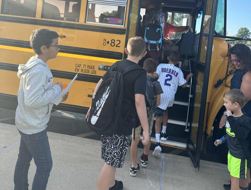 Some students arrived at Putnam County Primary School before heading to other buildings in the school district.