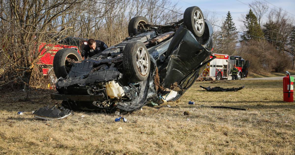 Photos Woodstock Fire responds to 2 rollover crashes in hour Shaw Local