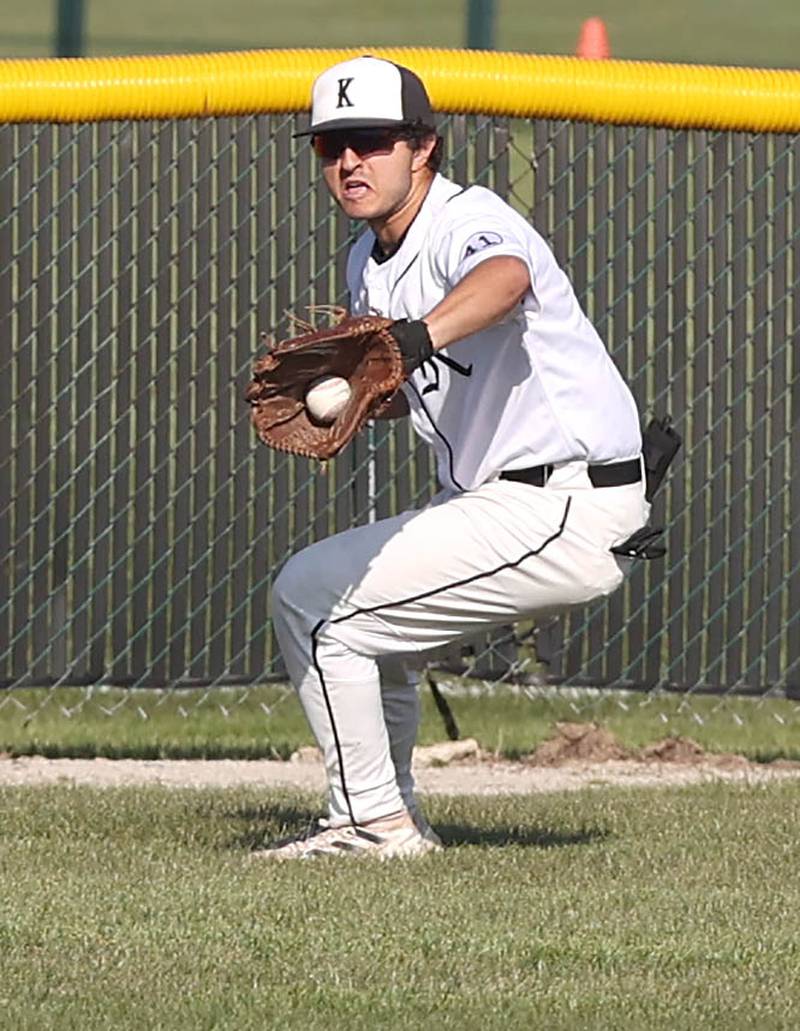 Kaneland's Anthony Campise makes a play during their game against Sycamore Thursday, May 4, 2023, at Kaneland High School.