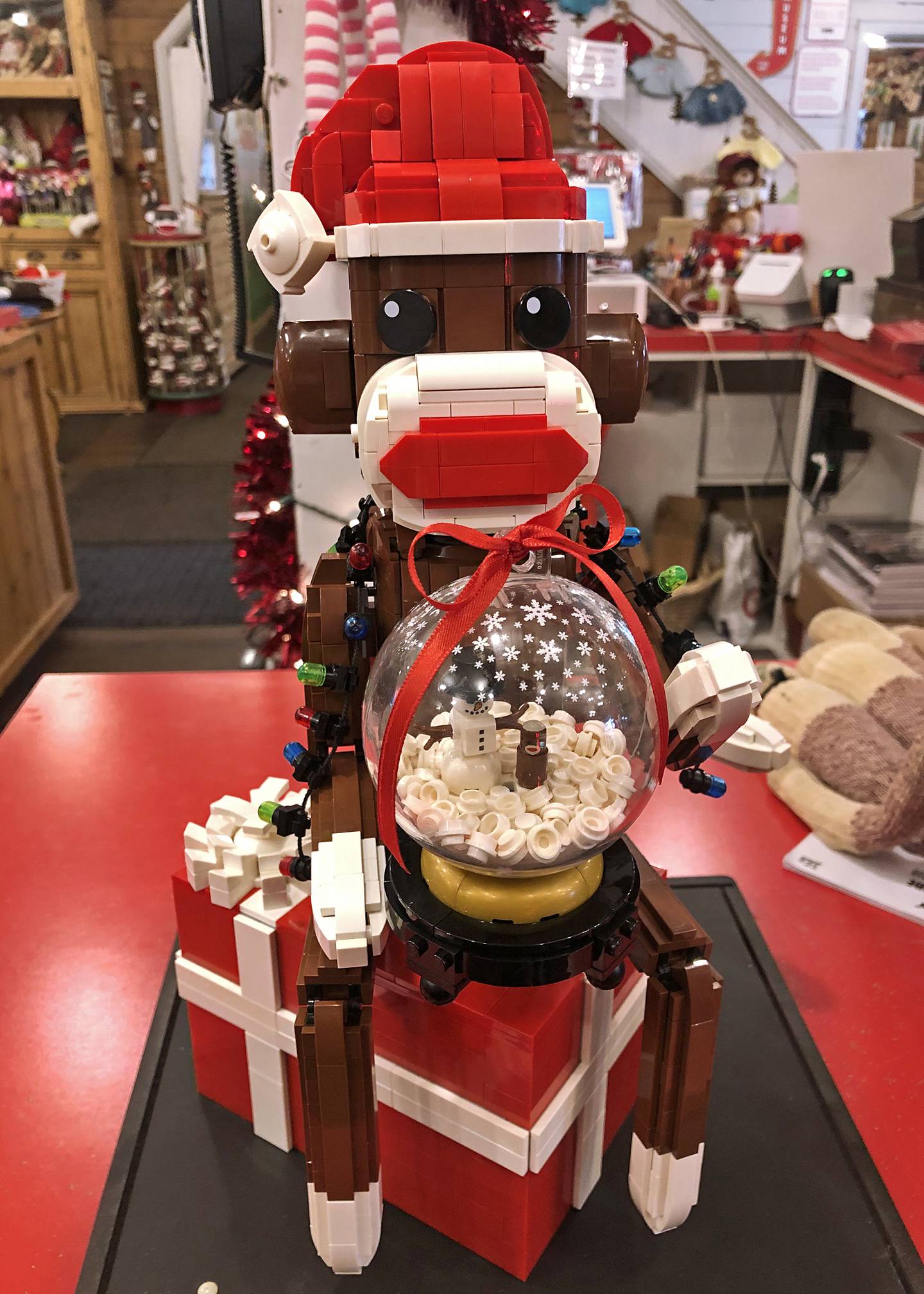 Nathan Lilliebridge creates accessories for different holidays that can be added to his sock monkey Lego creation.