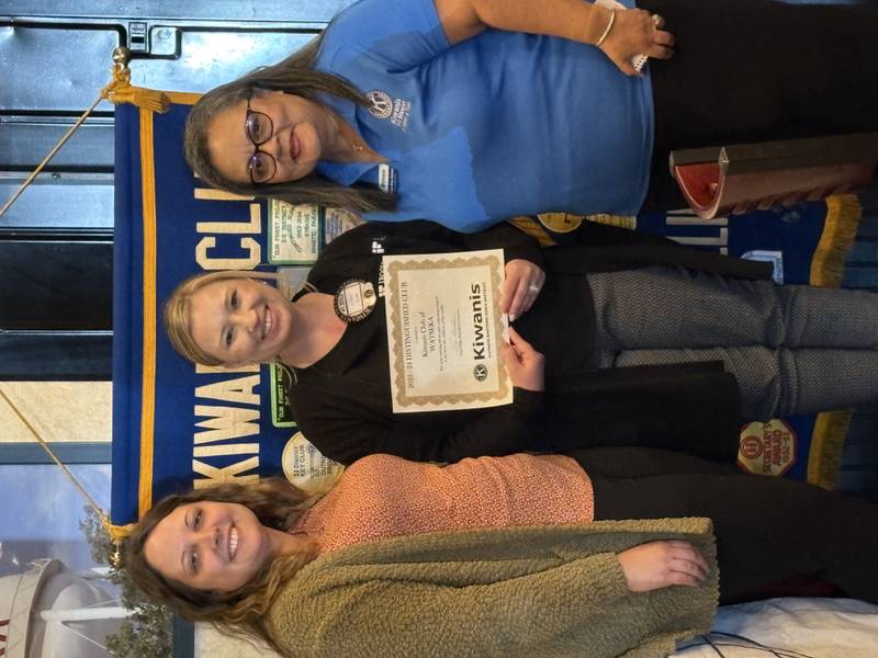 Pictured are Ashtyn Barrett, Secretary/Treasurer; Ashley Fink, President; and Noemi Rosa-Axelsen, Division 23 Lieutenant Governor.
