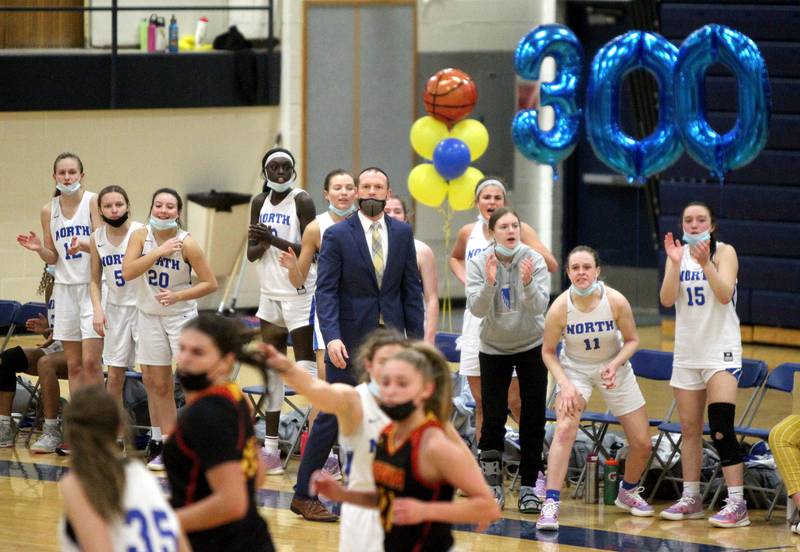 Wheaton North Head Coach Dave Eaton reached 300 wins.