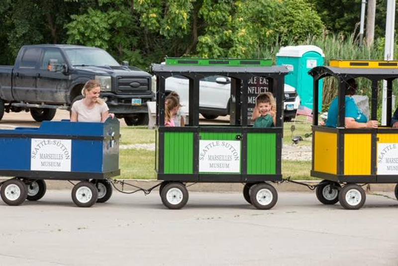 The Seattle Sutton Marseilles Museum train participated in the Fun Days parade Sunday, June 30, 2024.