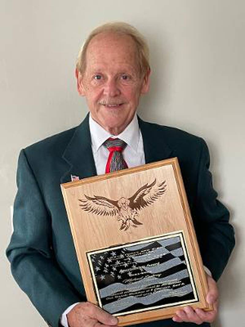 DeKalb U.S. Air Force veteran Michael Embrey recently received the 2022 State of Illinois award for ‘Americanism’, recognized for his work on behalf of veterans by the Illinois Veterans Honors Society, more commonly known as the Forty & Eight. The awards ceremony was held in Bloomington in August 2022. (Photo provided by Michael Embrey)
