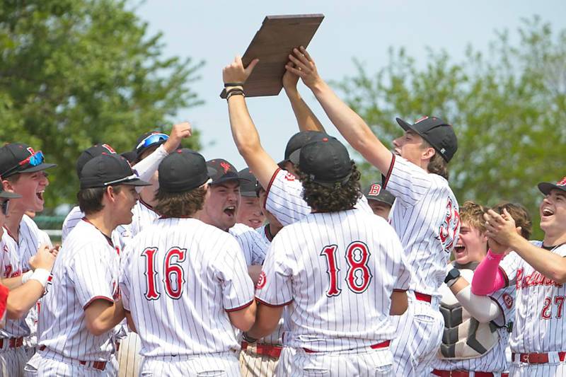 Benet celebrates the win over Kaneland at the Class 3A Kaneland Regional Final on Saturday, May 31, 2025 in Maple Park.