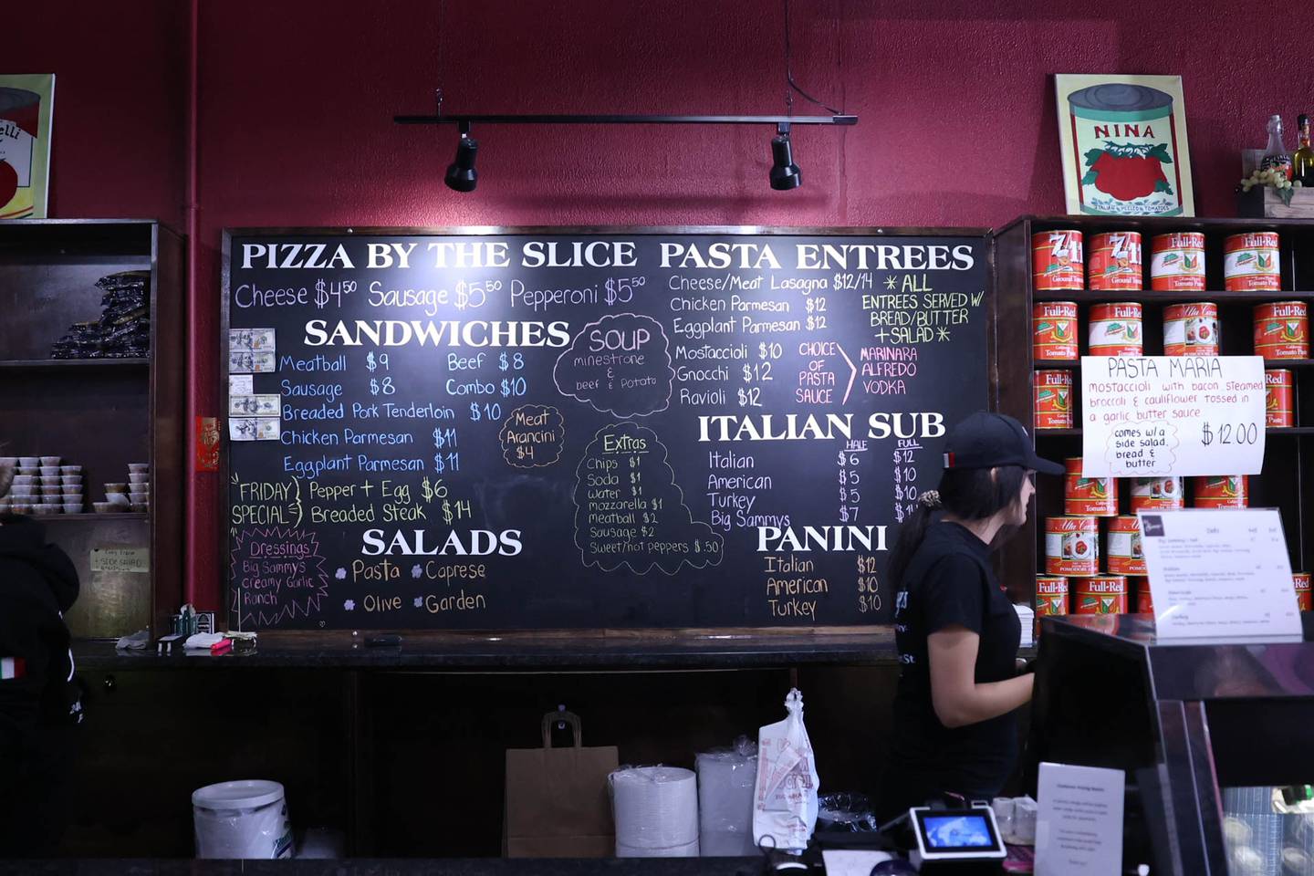 Big Sammy’s Italian Eatery in downtown Plainfield offers a variety of Italian cuisine from homemade pizza, deli sandwiches, pasta dishes and much more. Friday, Feb. 25, 2022, in Plainfield.