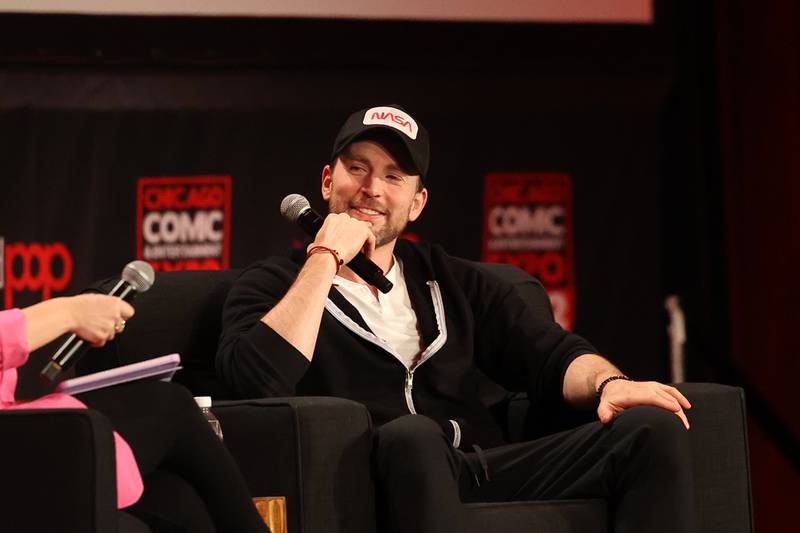 Actor Chris Evans, best known for his role as Captain America, sits down for a Q&A at C2E2 Chicago Comic & Entertainment Expo on Sunday, April 2, 2023 at McCormick Place in Chicago.