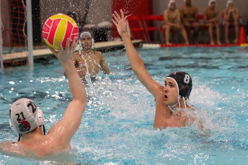 Bradley-Bourbonnais' Tylen Coyle defends a pass during the Boilermakers' 7-5 loss to Bremen on Thursday, April 2, 2026.