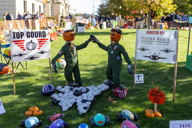 Pumpkin contest entries at the Sycamore Pumpkin Festival on Sunday Oct. 26,2025 in Sycamore.