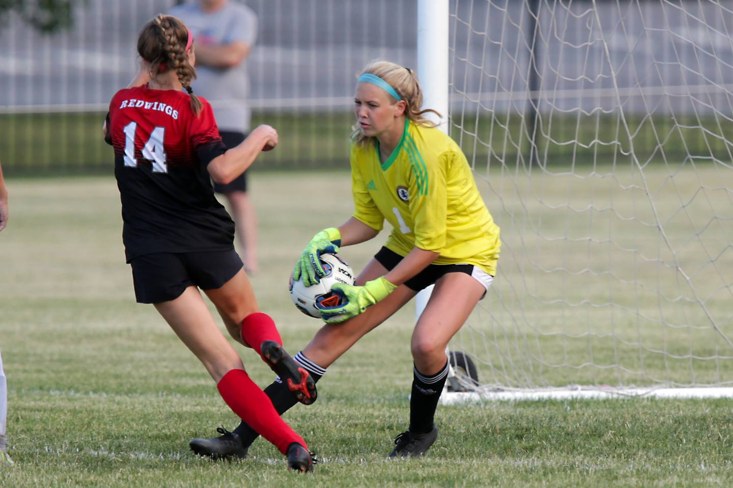 Lyons Township’s Izzy Lee makes a save during their Class 3A soccer sectional final against Benet in Lisle on Friday, June 10, 2021.