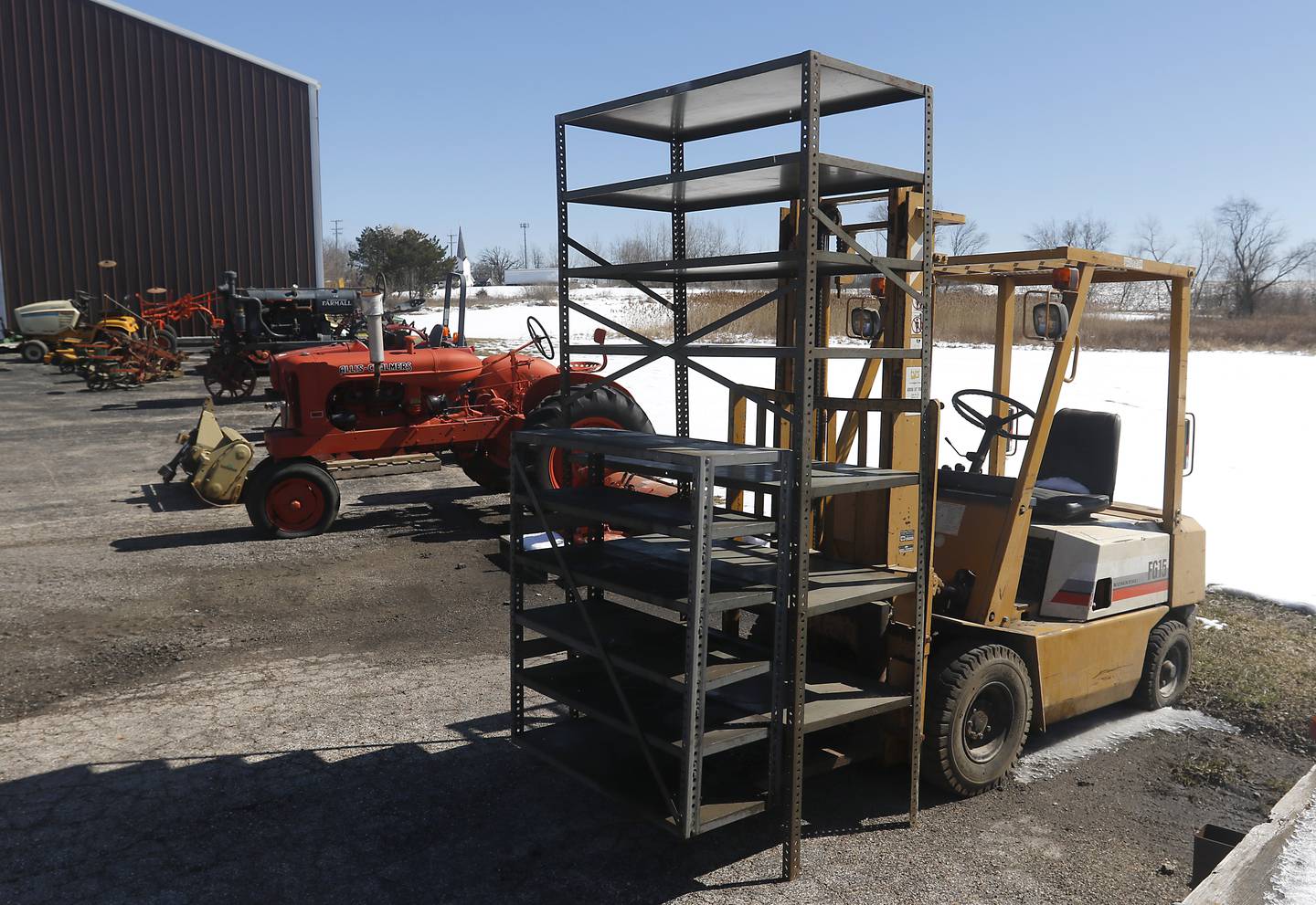 Equipment outside B&K Power Equipment in Marengo on Tuesday, March 14, 2023, that will be auctioned off in April. Owner Barbara Christ has decided to close the business after 53 years. It was one of the last independent farm and construction machinery shops in the area.