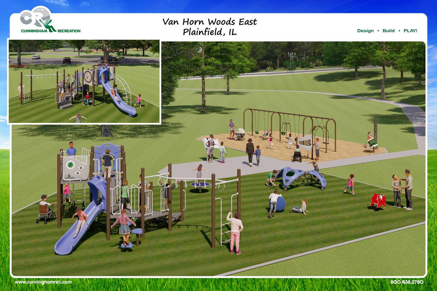 Artist's rendering of the new ADA compliant park planned at Van Horn Woods in Plainfield.