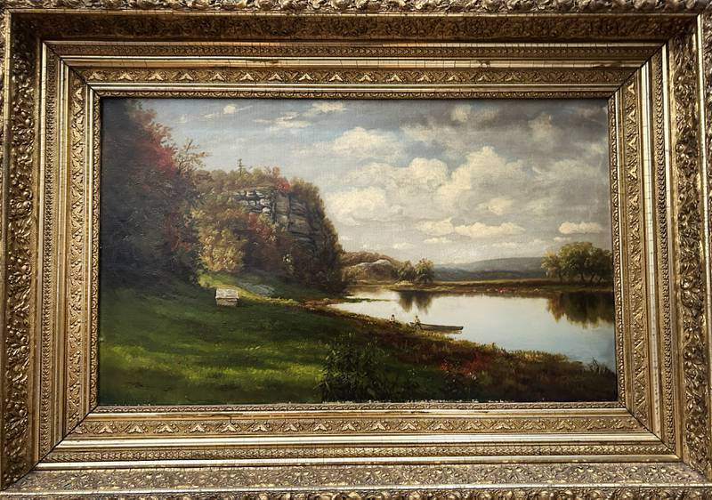Henry Howard Bagg's Castle Rock Bluff (1888) is one of three paintings donated to the Oregon library that are representative of Bagg’s early work.