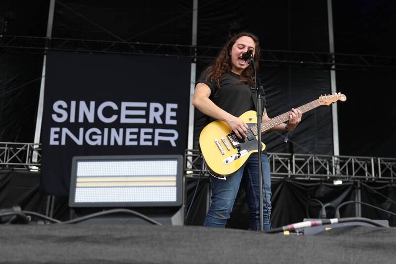 Kyle Geib of Sincere Engineer, an Orland Park native, performs on the Roots stage on day one of Riot Fest. Friday, Sept. 17, 2022, in Chicago.