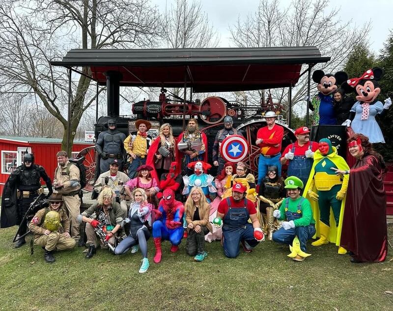 A group of some of the Costumers With a Cause volunteers pose for a picture at last year’s Princess and Super Hero Day. This year, princesses (and superheroes) once again will entertain museum guests on March 22 to kick off a special Spring Break Staycation event running through March 30.