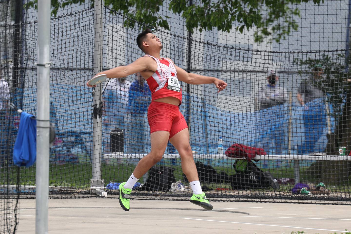 Oregon’s Daniel Dominguez competes in the Class 1A Discus Throw State Finals. Saturday, May 28, 2022, in Charleston.
