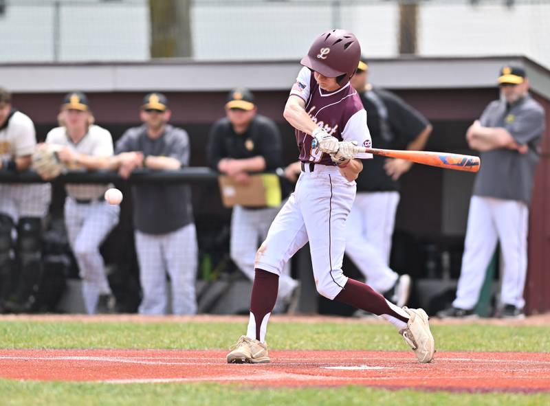 Lockport's Bryce Flood at bat during the non-conference game against Joliet West on Saturday, April. 27, 2024, at Lockport.