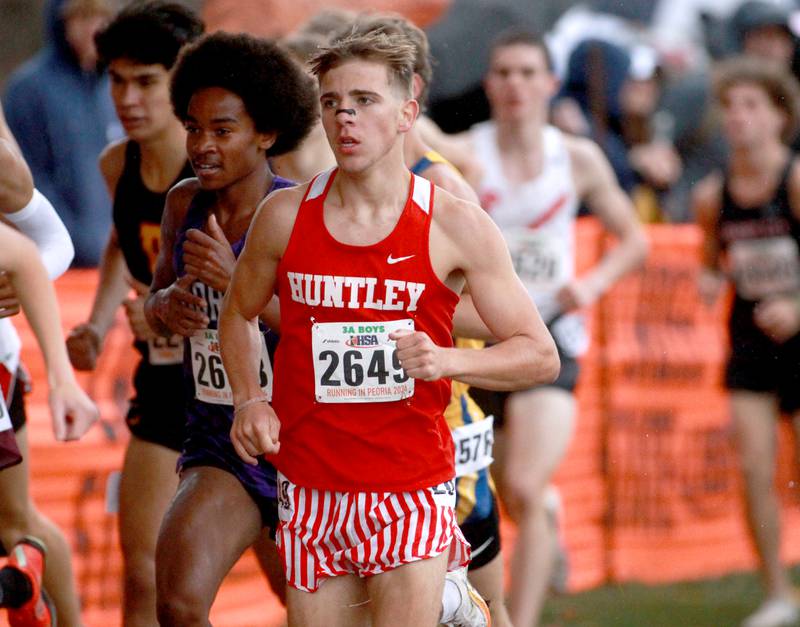 Huntley's Tommy Nitz competes in the Class 3A State Cross Country Championships on Saturday, Nov. 9, 2024 at Detweiller Park in Peoria.