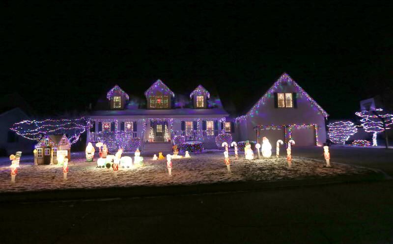 This detailed home has Christmas decorations around the entire property on Tuesday, Dec. 20, 2022 located at 1124 Prairie Ln South in Princeton.