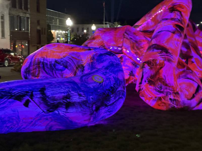 "Threshold" is one of the installations on display at Lumenaura, which run through Oct. 26, 2025, in downtown Aurora.