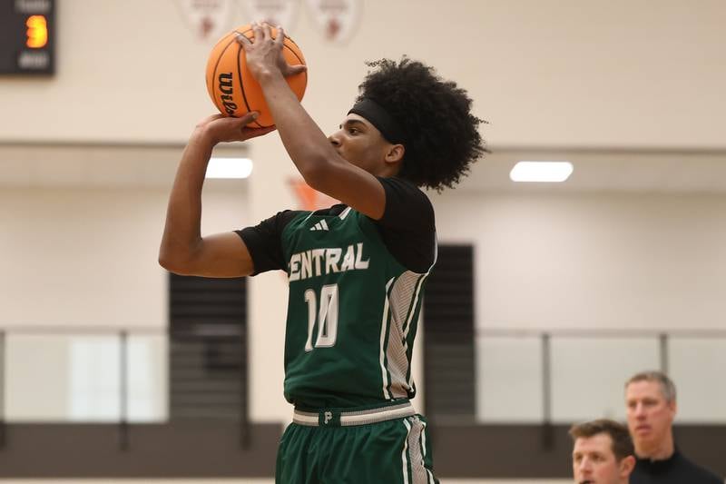 Plainfield Central’s Alexis Landfair hits the outside shot against Lincoln-Way West on Saturday, Jan 3, 2026 in New Lenox.