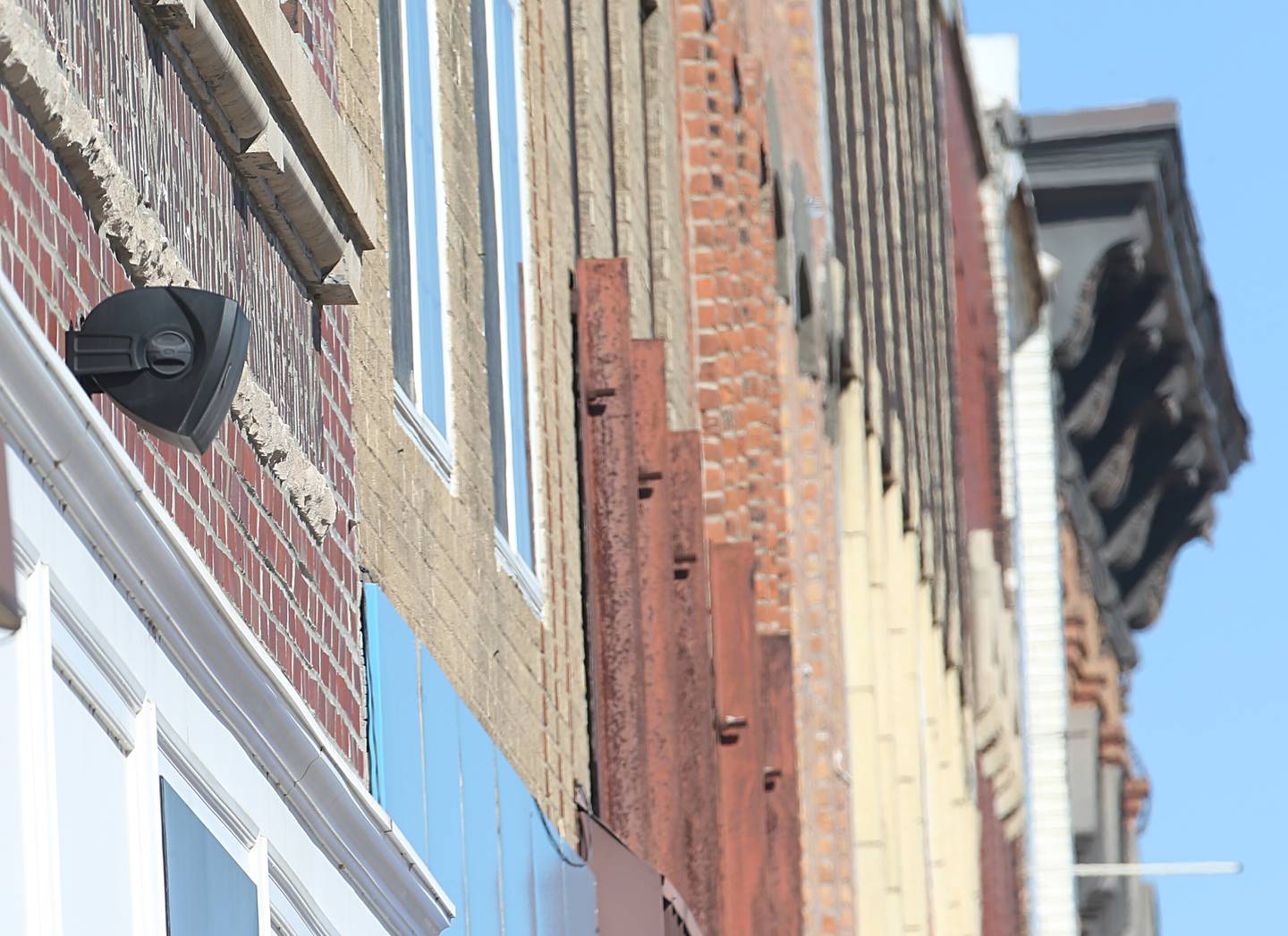 An outdoor speaker plays music downtown La Salle on Tuesday, March 14, 2023 in La Salle.