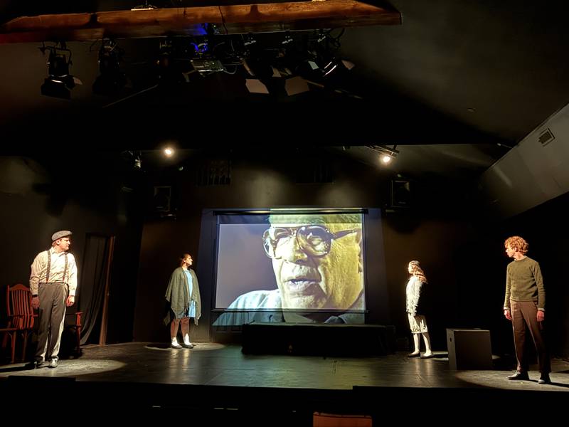 The cast of "And Then They Came For Me" rehearses the play Tuesday, March 4 in anticipation of their opening show on Friday, March 7.