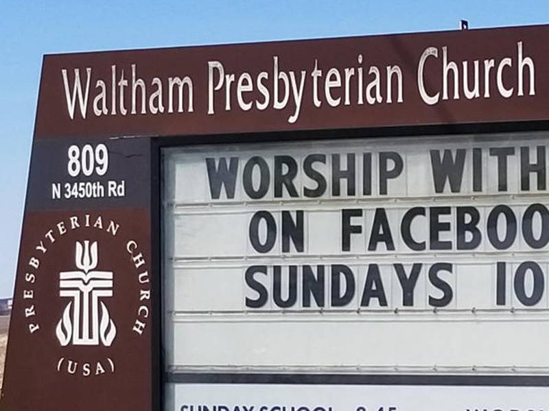 Waltham Presbyterian Church, 809 N. 3450th Road, Utica