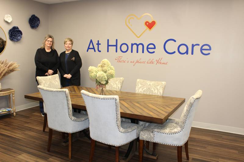 Angela Dahl (right), owner of At Home Care, and Debra Lancaste, At Home Care client service manager (left), take great satisfaction in helping people live independently.