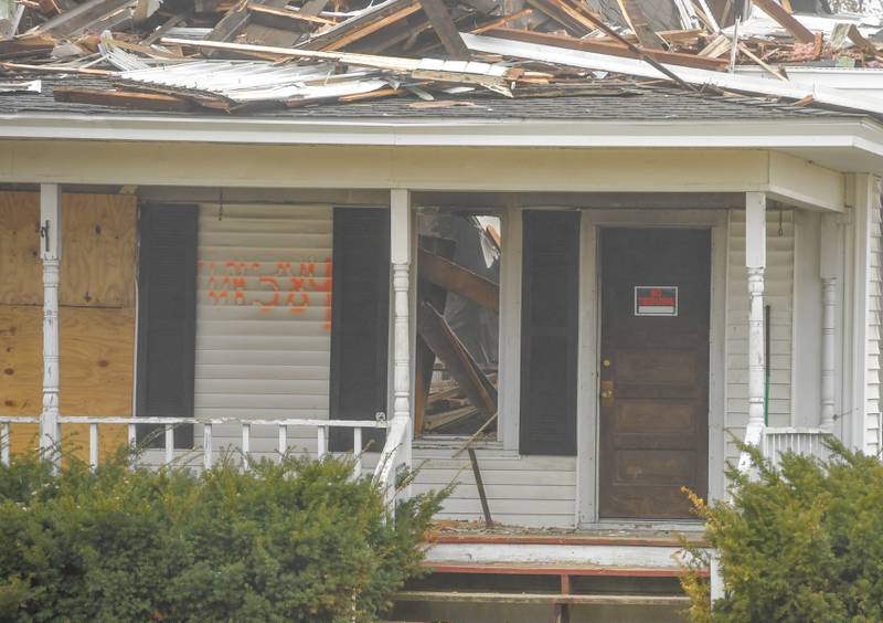 The Peck farm house at 64 Peck Road in Geneva is demolished on Wednesday, March 22, 2023.