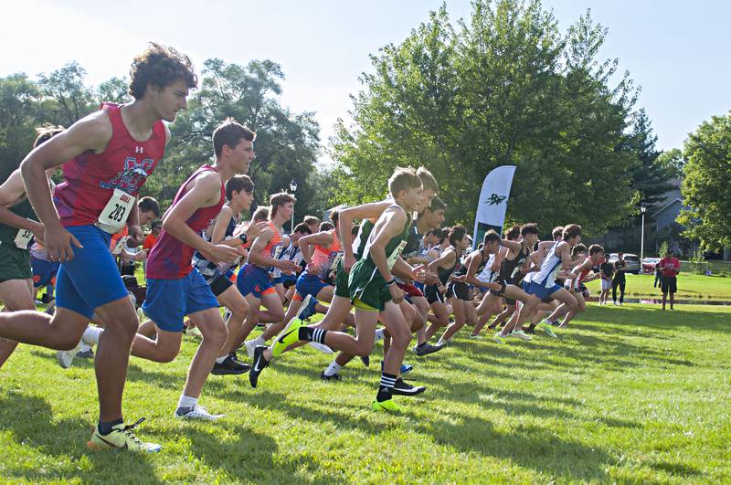 The boys start their race Tuesday, Aug. 23, 2022 at the Rocket Run in Rock Falls.