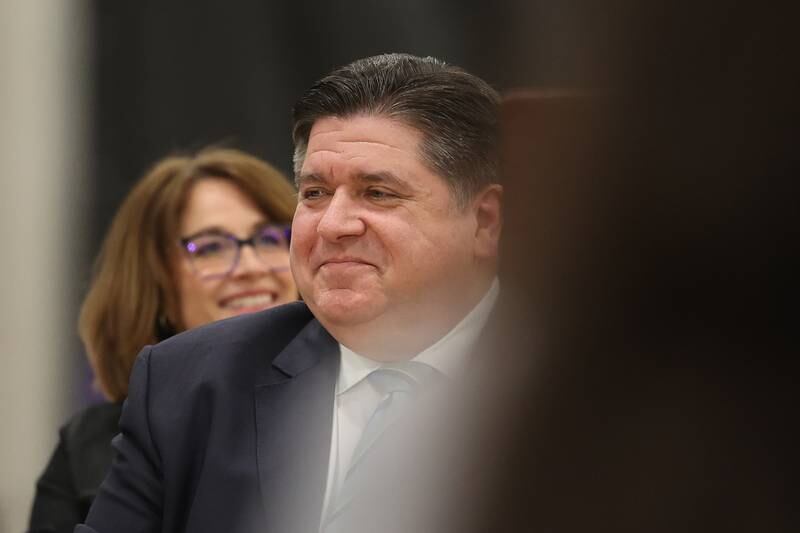 Illinois Governor JB Pritzker attends a press conference regarding the state’s proposed investment in higher education at Joliet Junior College on Thursday, March 16th, 2023.
